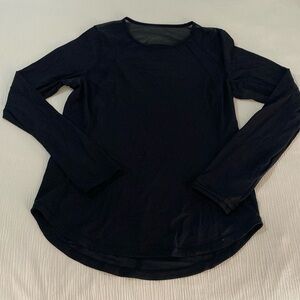 LULULEMON long sleeve black top | mesh detail | Medium 6/8
